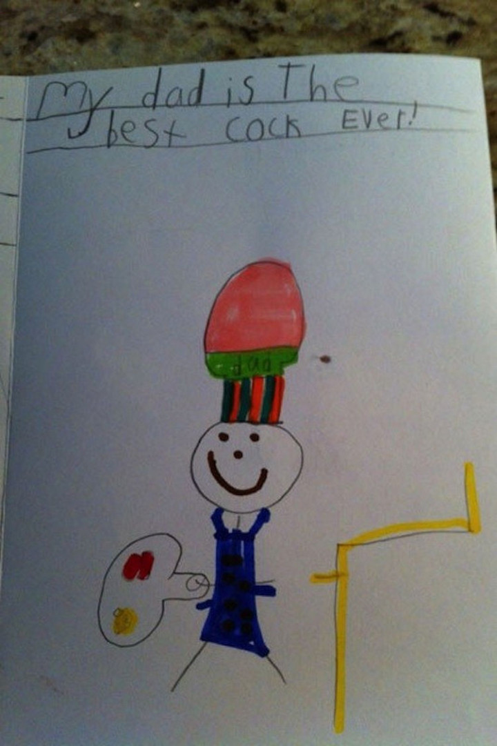35 Funny Drawings from Kids - His dad is a great cook.