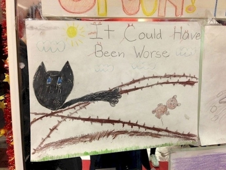 35 Funny Drawings from Kids - I don't think it ended well for the cat.