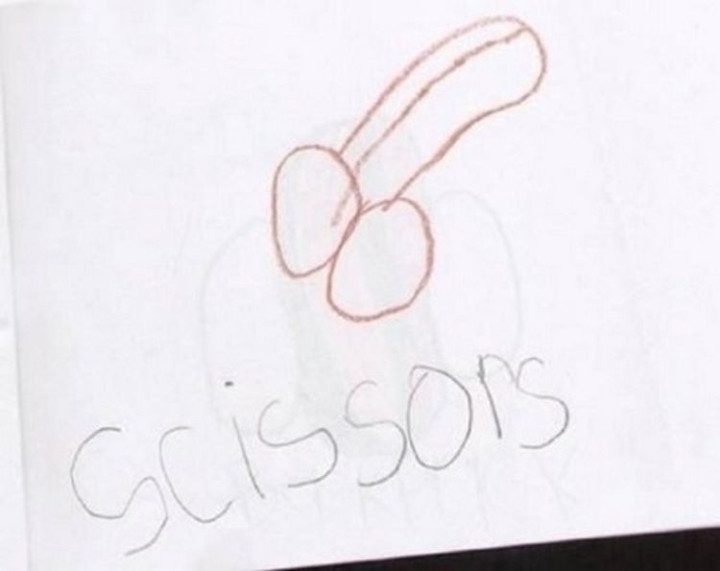 35 Funny Drawings from Kids - C'mon, it's a pair of scissors!