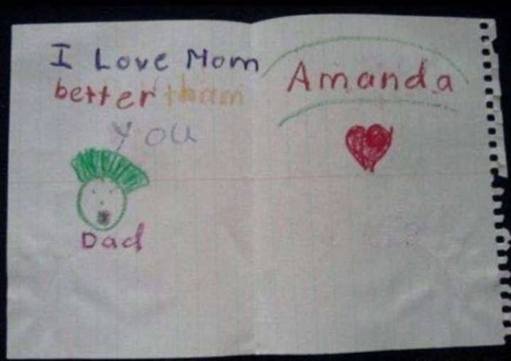 35 Funny Drawings from Kids - Ouch dad, that's gotta hurt.
