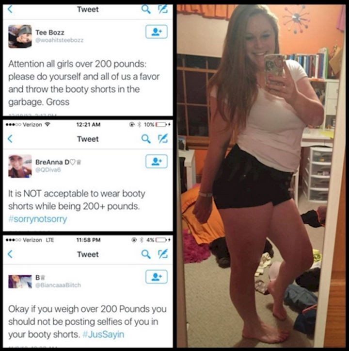 She posted 4 photos of herself on Twitter wearing clothing she enjoys wearing.
