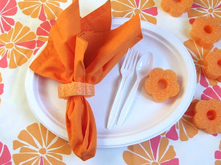 12+ Pool Noodle Hacks - Bring some "class" to your next outdoor picnic by making pool noodle napkin rings.