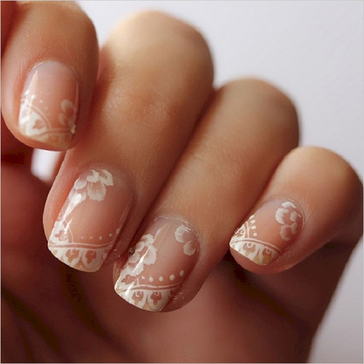 18 Perfect Wedding Nails - Gorgeous and subtle lace wedding nails.