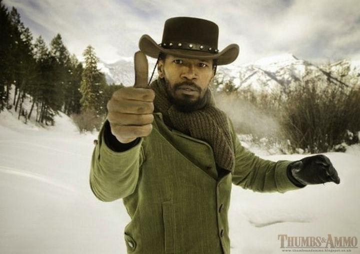 23 Movie Action Scenes Where Guns Were Replaced with a Thumbs-Up - 'Django Unchained'