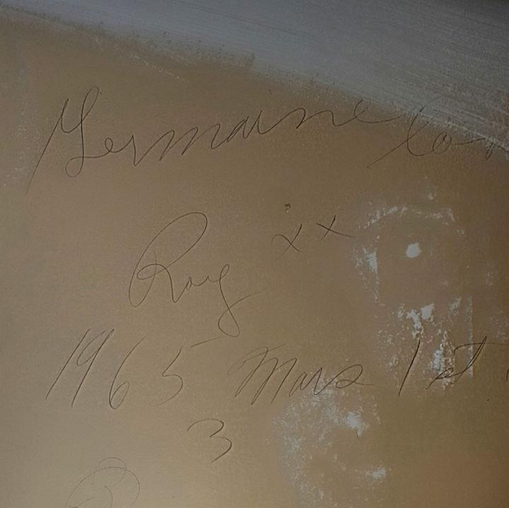 Woman Discovers 51-Year-Old Love Note on a Piece of Drywall - The love note reads, "Germaine loves Roy xx 1965, March 1st."