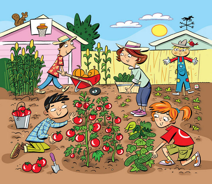 Highlights Hidden Pictures Puzzles - Find 6 hidden words in "Gardening fun."