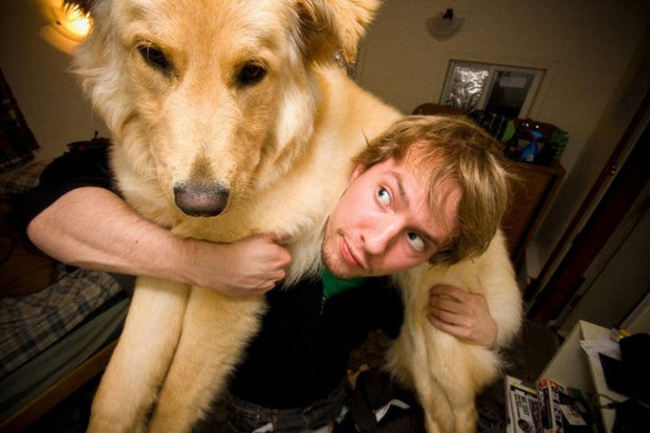 This dog doubles up as a scarf.