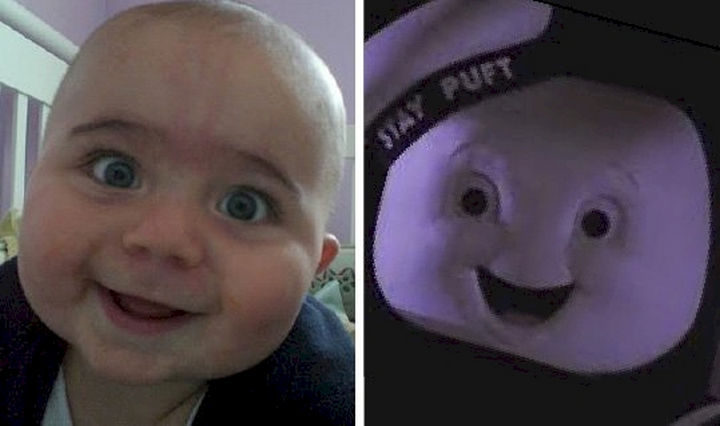 13 Babies That Resemble Celebrities or Something Else - The Stay Puft Marshmallow Man is back in baby form!