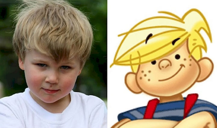 13 Babies That Resemble Celebrities or Something Else - This young boy has Dennis the Menace written all over him. Adorable :)