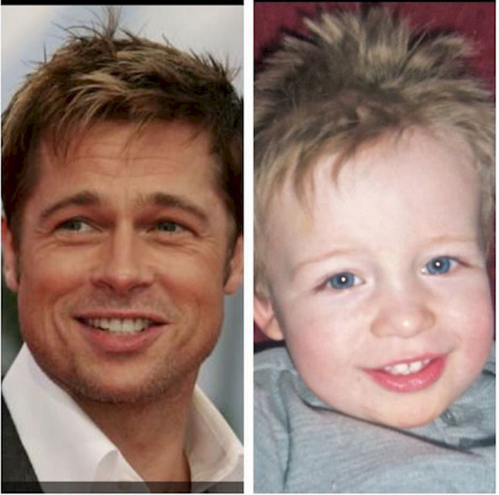 13 Babies That Resemble Celebrities or Something Else - This toddler looks like Brad Pitt and will probably break a lot of hearts when he grows up.