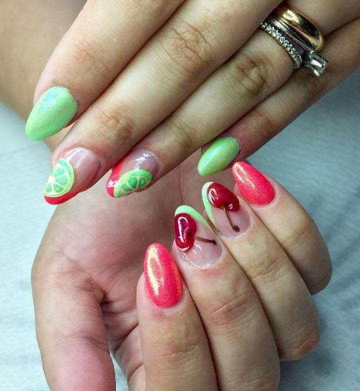 17 Fruit Nails - Cherry and lime are looking so fine!