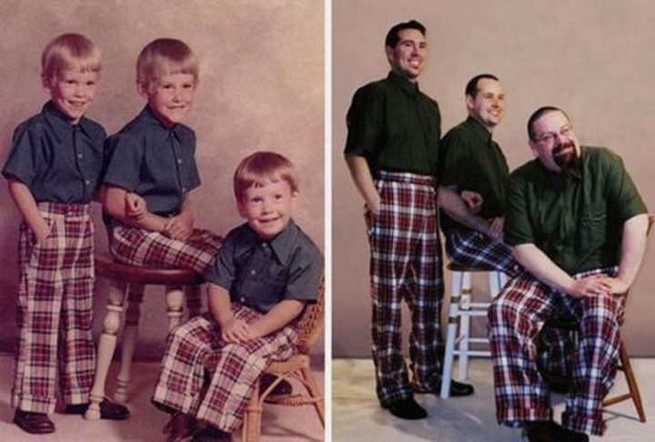23 Then Now Photos - Plaid never goes out of style! LOL.
