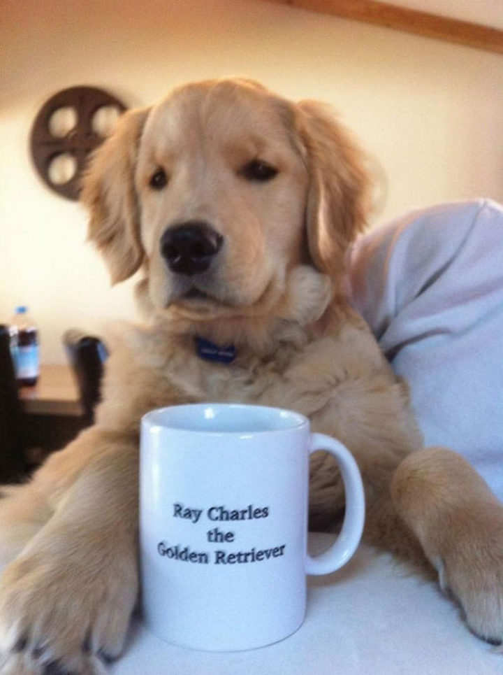 What better way to wake up than waking up to cold water served in his own personalized mug.