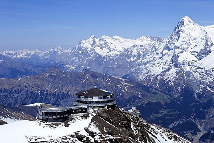 39 Amazing Restaurants With a View - Piz Gloria in Mürren, Switzerland.
