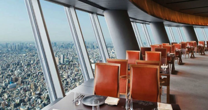 39 Amazing Restaurants With a View - Sky Restaurant 634 in Tokyo, Japan.