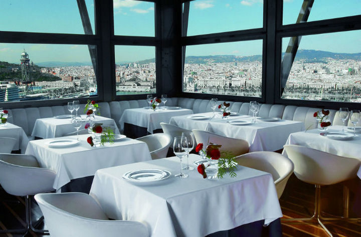 39 Amazing Restaurants With a View - Torre d’Alta Mar in Barcelona, Spain.