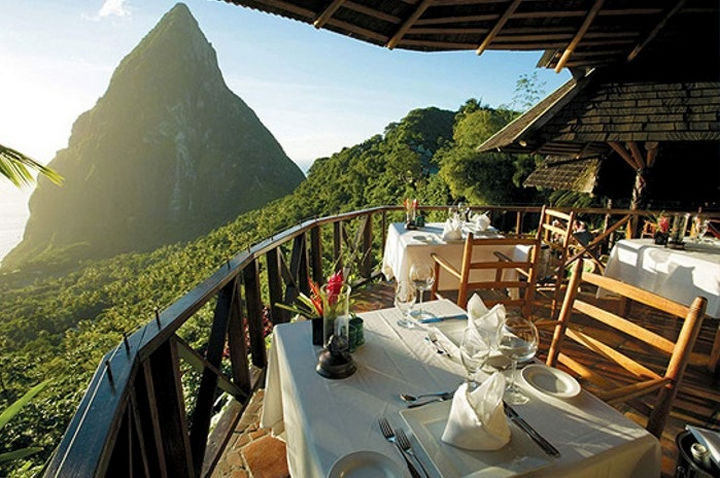 39 Amazing Restaurants With a View - Dasheene in St. Lucia, West Indies.