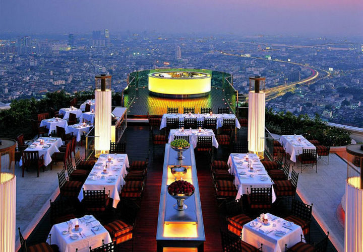 39 Amazing Restaurants With a View - Sirocco in Bangkok, Thailand.