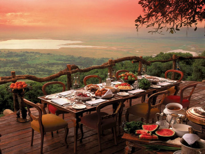 39 Amazing Restaurants With a View - Crater Lodge in Ngorongoro Conservation Area, Tanzania.