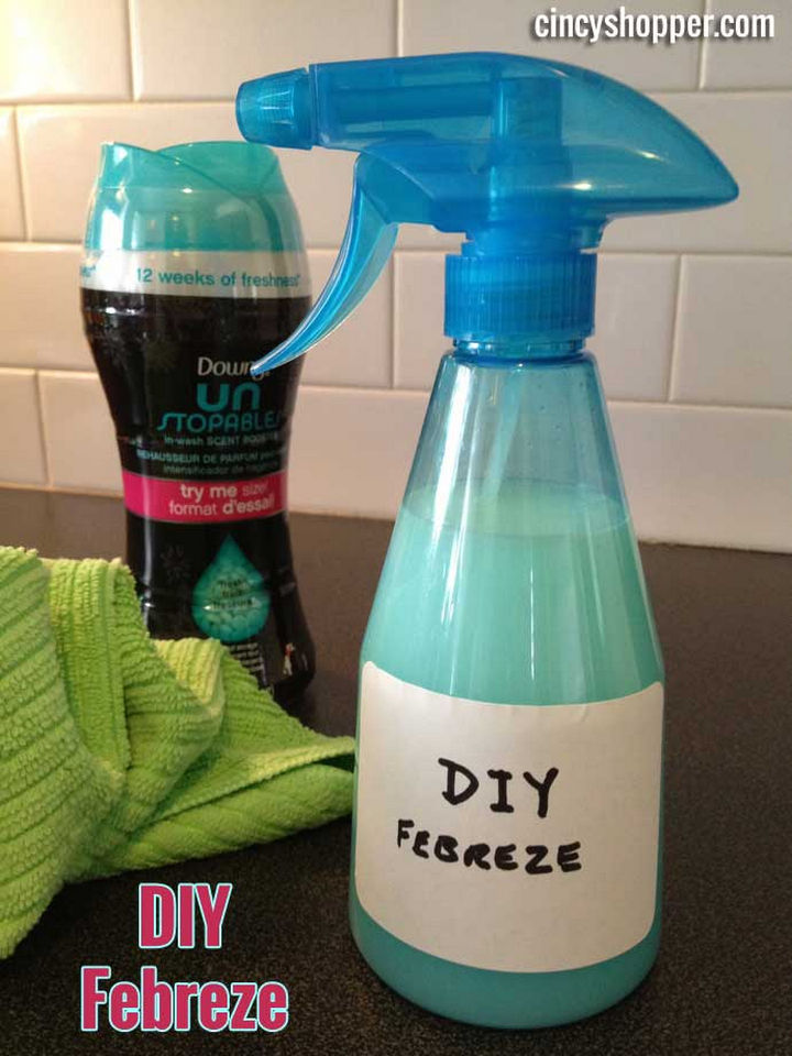 Homemade Febreze Recipe - If you are using a 14 oz. bottle, simply fill the rest of bottle with water.