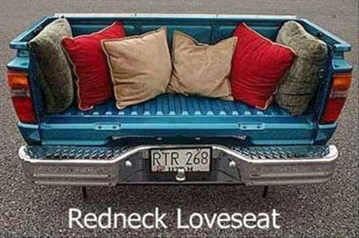 18 Funny Life Hacks - Transform that old truck bed into a unique loveseat.
