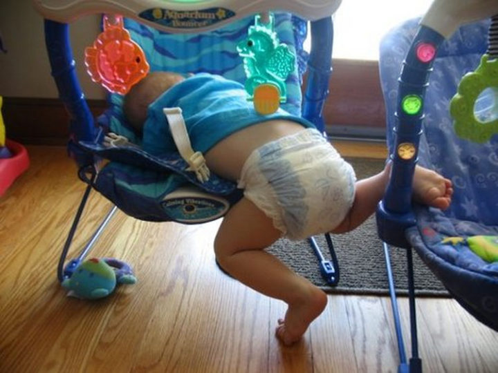 25 Kids Sleeping in the Strangest Places - Didn't quite make it to his chair.