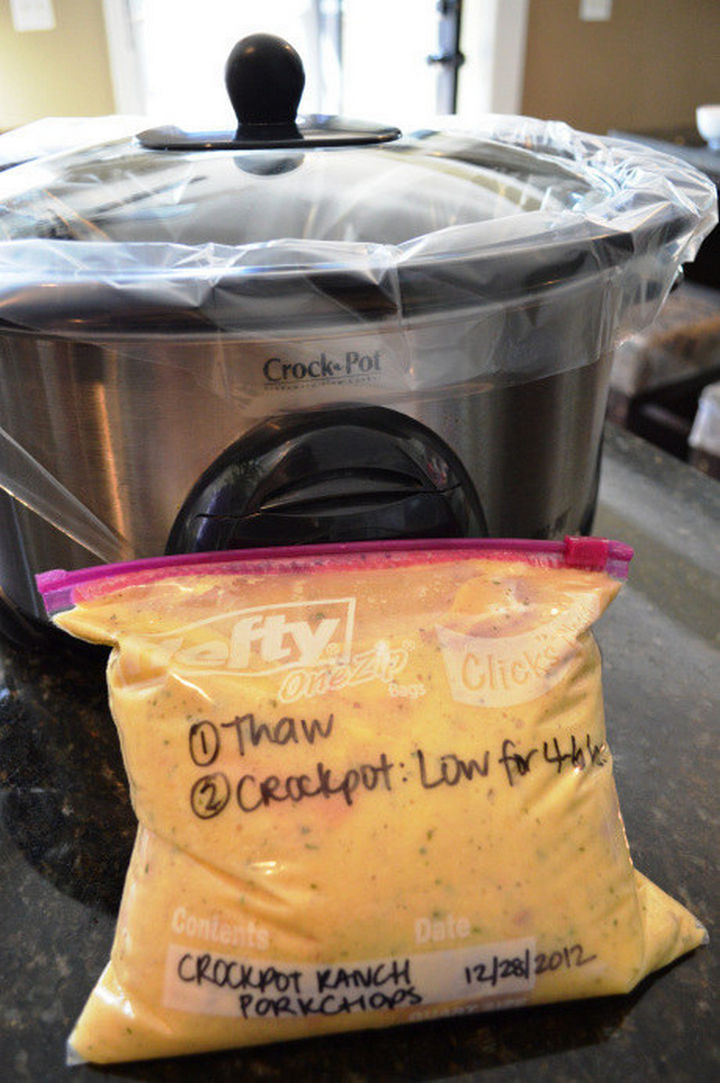 26 Crock Pot Dump Meals - 3-Ingredient slow cooker ranch pork chops.
