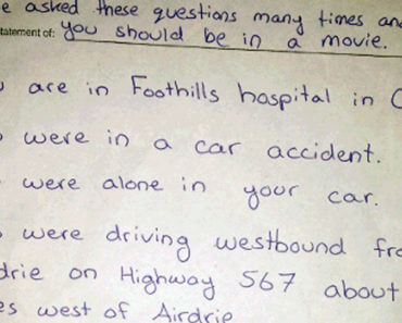 A Man Was Hospitalized Following a Car Accident. He Found This Note Attached to Him…