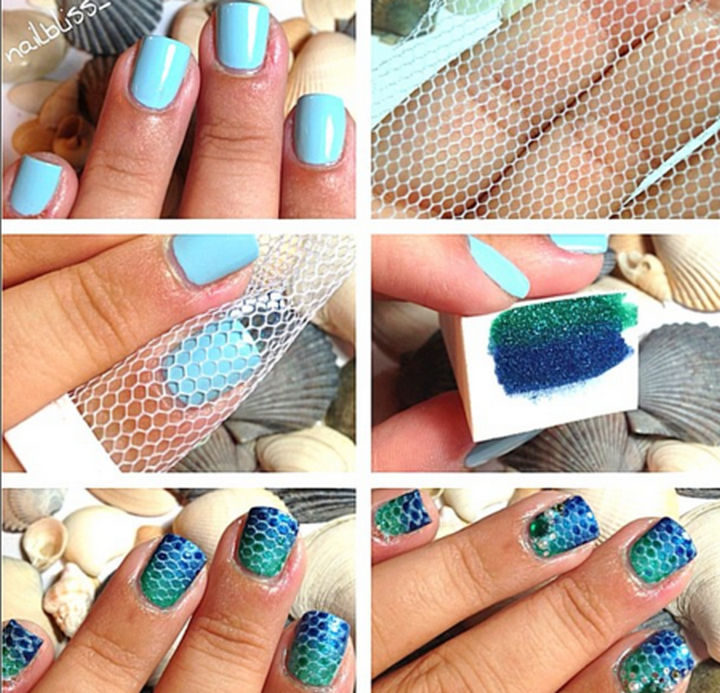 17 Gradient Nails - Turn drab into fab with this gradient mermaid tail manicure!