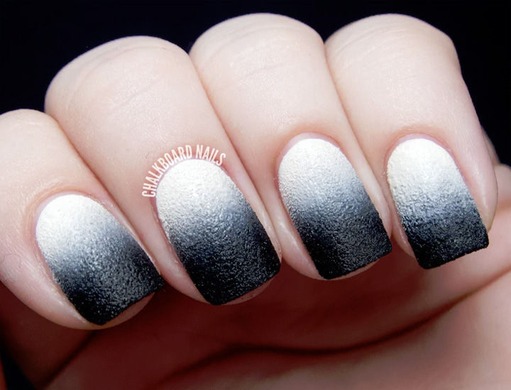17 Gradient Nails - Awesome black leather gradient.