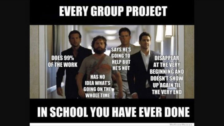 "Every group project in school you have ever done."