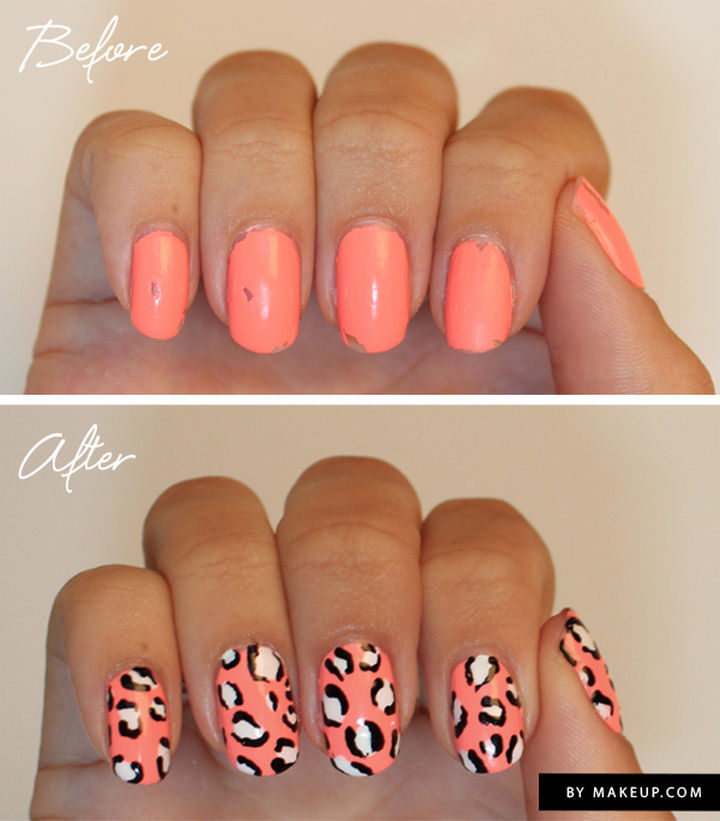 13 Quick and Easy Ways to Save a Chipped Manicure - Revive your manicure with an animal print to cover up those chips.