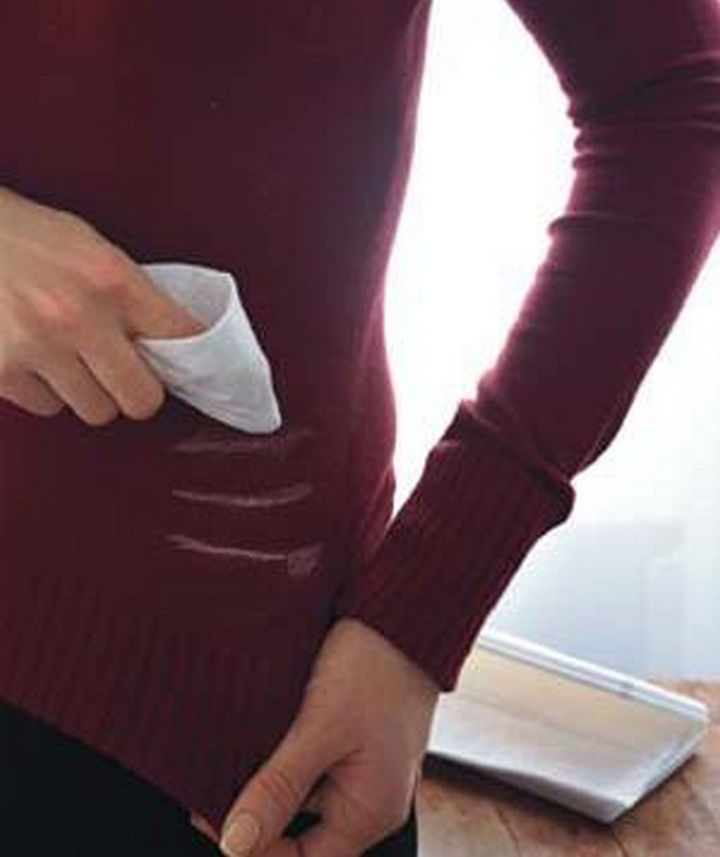 17 Brilliant Clothing Hacks - Use baby wipes to remove deodorant stains.