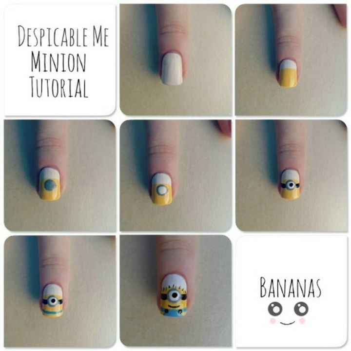 19 Minion Nails - Awesome tutorial for minion nails.