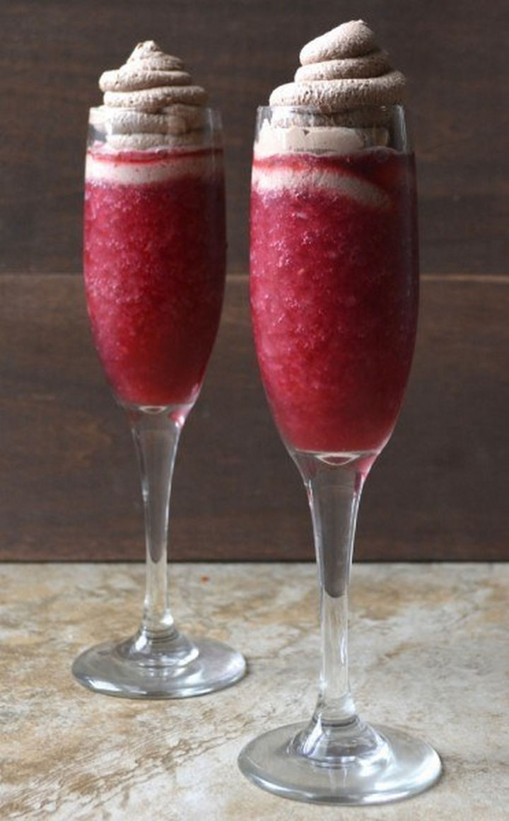 Raspberry red wine slushie recipe.