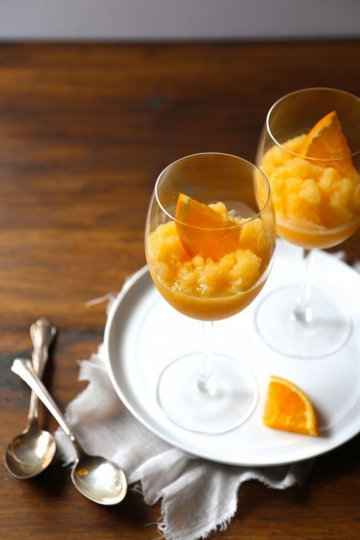 23 Wine Slushies - Orange peach mimosa slushies recipe.