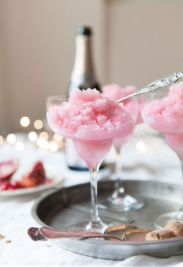 23 Wine Slushies - Pink champagne granita with pomegranates recipe.