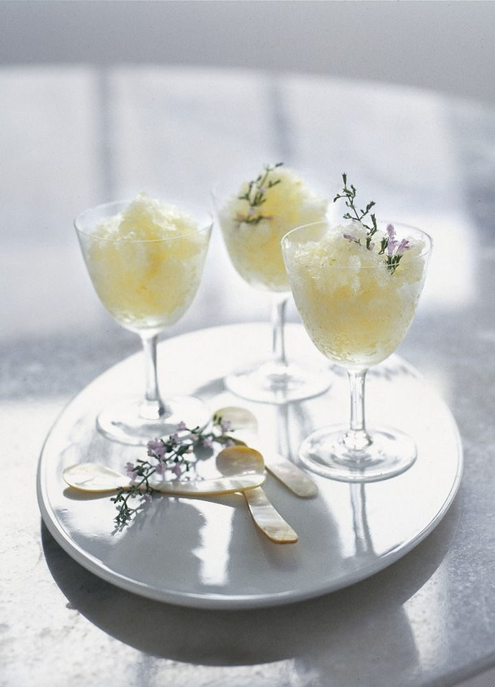 Sauternes and lemon honey granita recipe.
