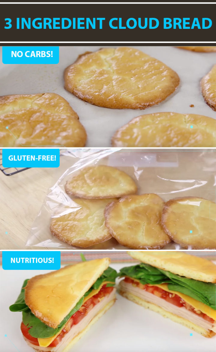 3 Ingredient Cloud Bread Recipe Is Low in Carbs and Gluten-Free!