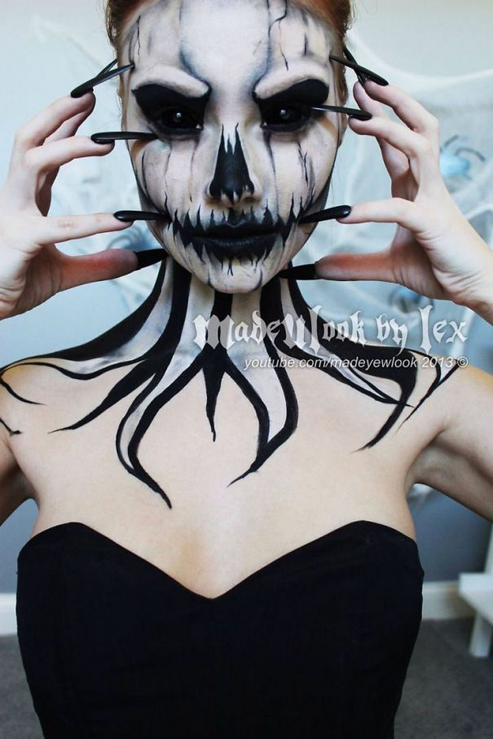 37 Scary Face Halloween Makeup Ideas - Pumpkin queen.