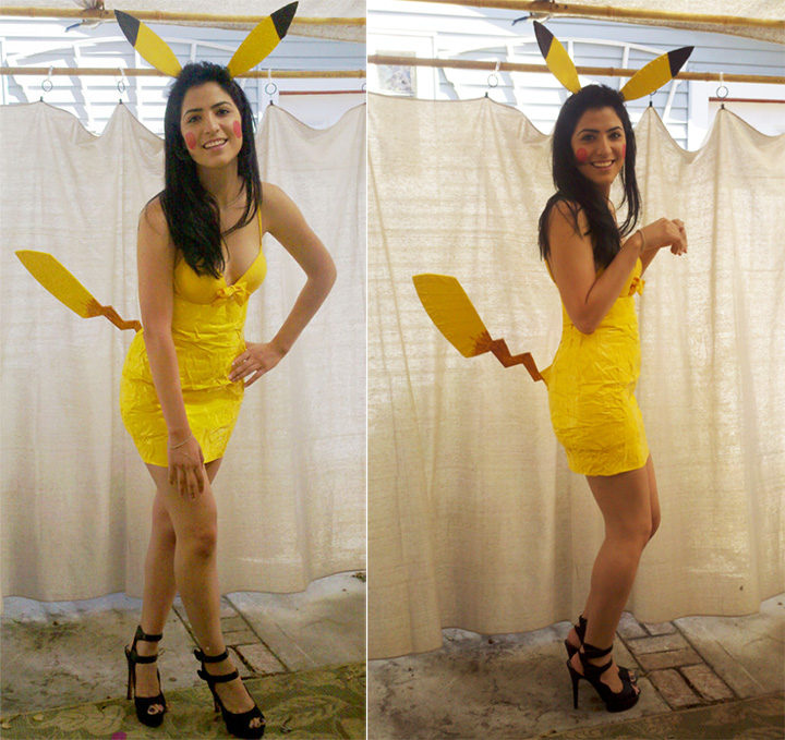 20 Pokémon Costumes for Halloween - Girls Pikachu costume made with duct tape!