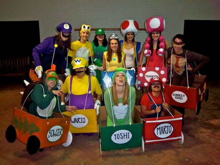 23 Super Mario and Luigi Costumes - A group costume featuring our favorite characters from Mario Kart.