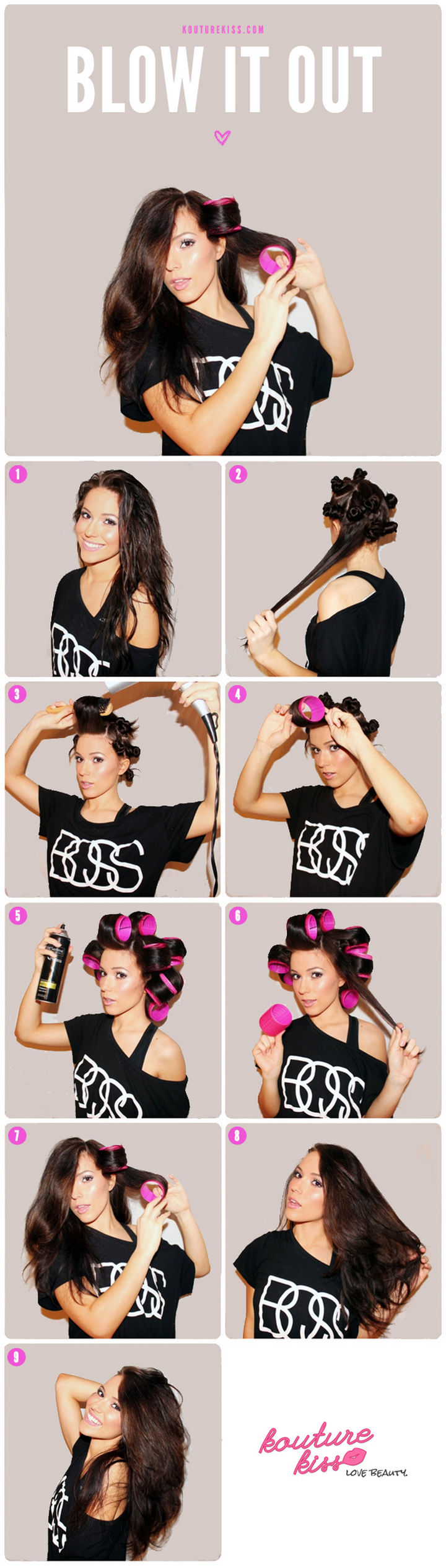 25 Lazy Girl Hair Hacks - Get a round brush blowout look without the effort by using self-grip velcro rollers.