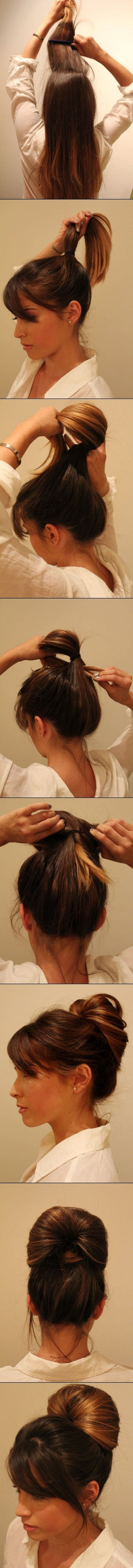 25 Lazy Girl Hair Hacks - An easy hair updo that doesn't even require bobby pins.