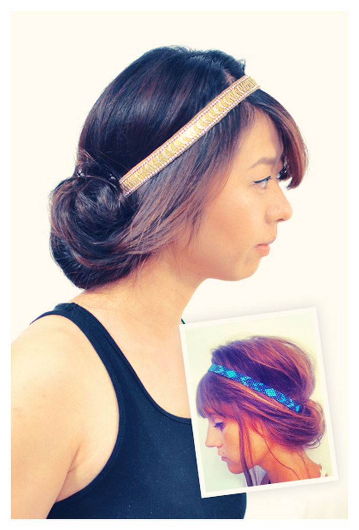 25 Lazy Girl Hair Hacks - Tuck your hair with a headband.