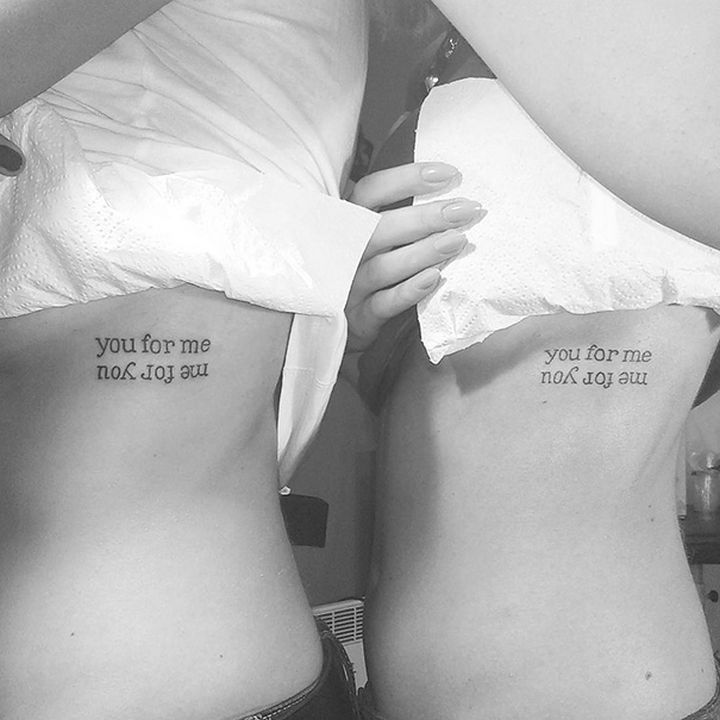 28 Sister Tattoos - You for me. Me for you.