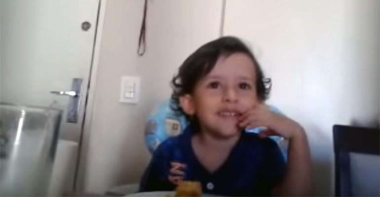 Adorable 3-Year-Old Boy Doesn't Want to Eat His Octopus Gnocci.