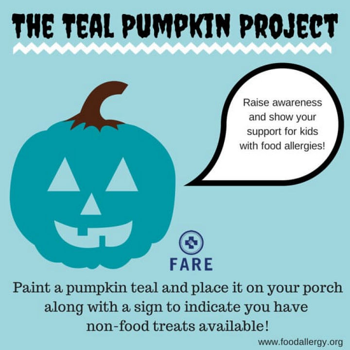 The Teal Pumpkin Project is about raising awareness of food allergies and showing support for kids with food allergies.
