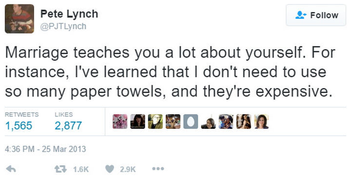 18 Funny Tweets About Marriage - Marriage also teaches you to leave the seat down.