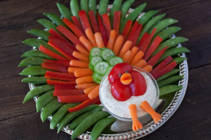 Thanksgiving Turkey Veggie Tray.